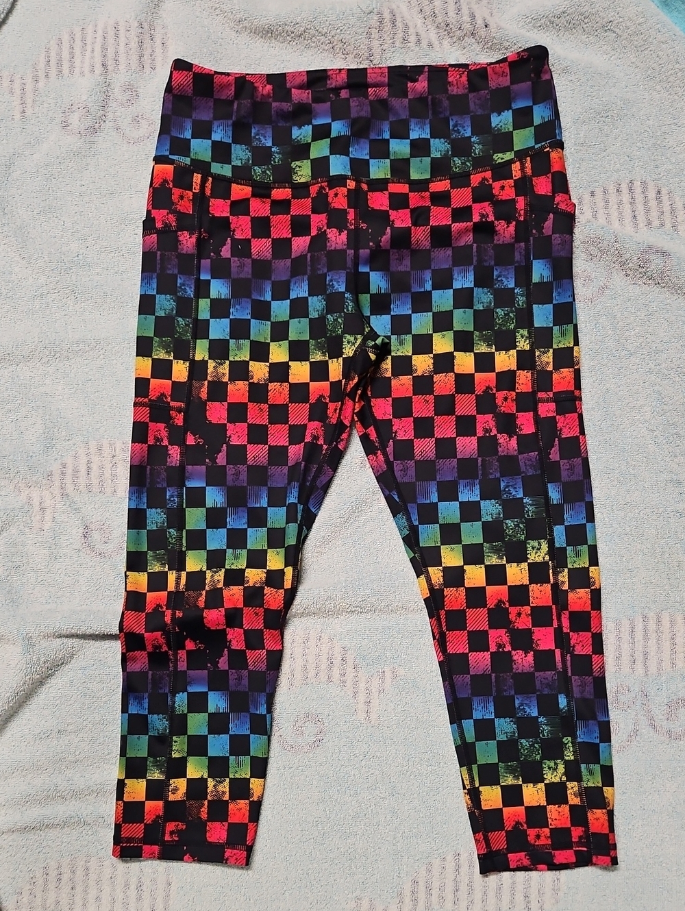 Constantly Varied Gear Rainbow Checkerboard Leggings - Black Multicolor